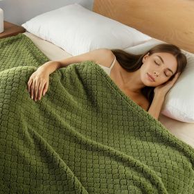 Fleece Throw Blanket for Couch and Bed,Extra Soft Warm Decorative Fuzzy Throws for Women,Lightweight Cozy Blankets Size 50x60 Inches, Olive Green