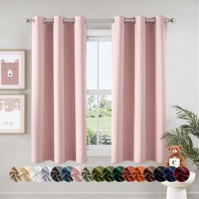 Baby Pink Blackout Curtains for Girls Bedroom Living Room 63 Inches Long 2 Panels