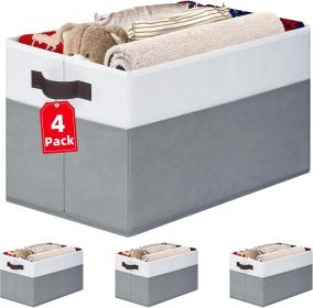 4 Pack Large Closet Storage Baskets Bins for Shelves | Fabric Closet Organizers and Storage with Handles Home Organization | Decorative Collapsib