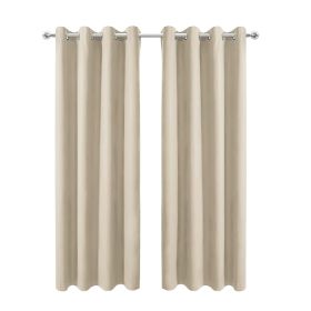 50inch*84inch Beige luxurious woolen curtains, sound-absorbing buckle curtains, high-end, heavyweight, soundproofing, and elegant home decor